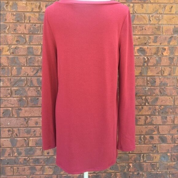 Burgundy Fall Knitted Sweater   - Picture 8 of 8